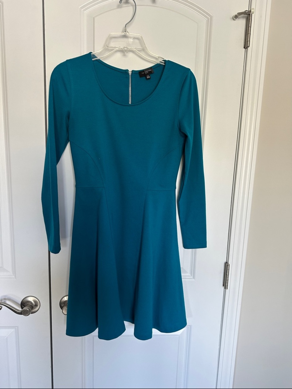 Like New The Limited Long-Sleeve Teal Fit-and-Flare Dress